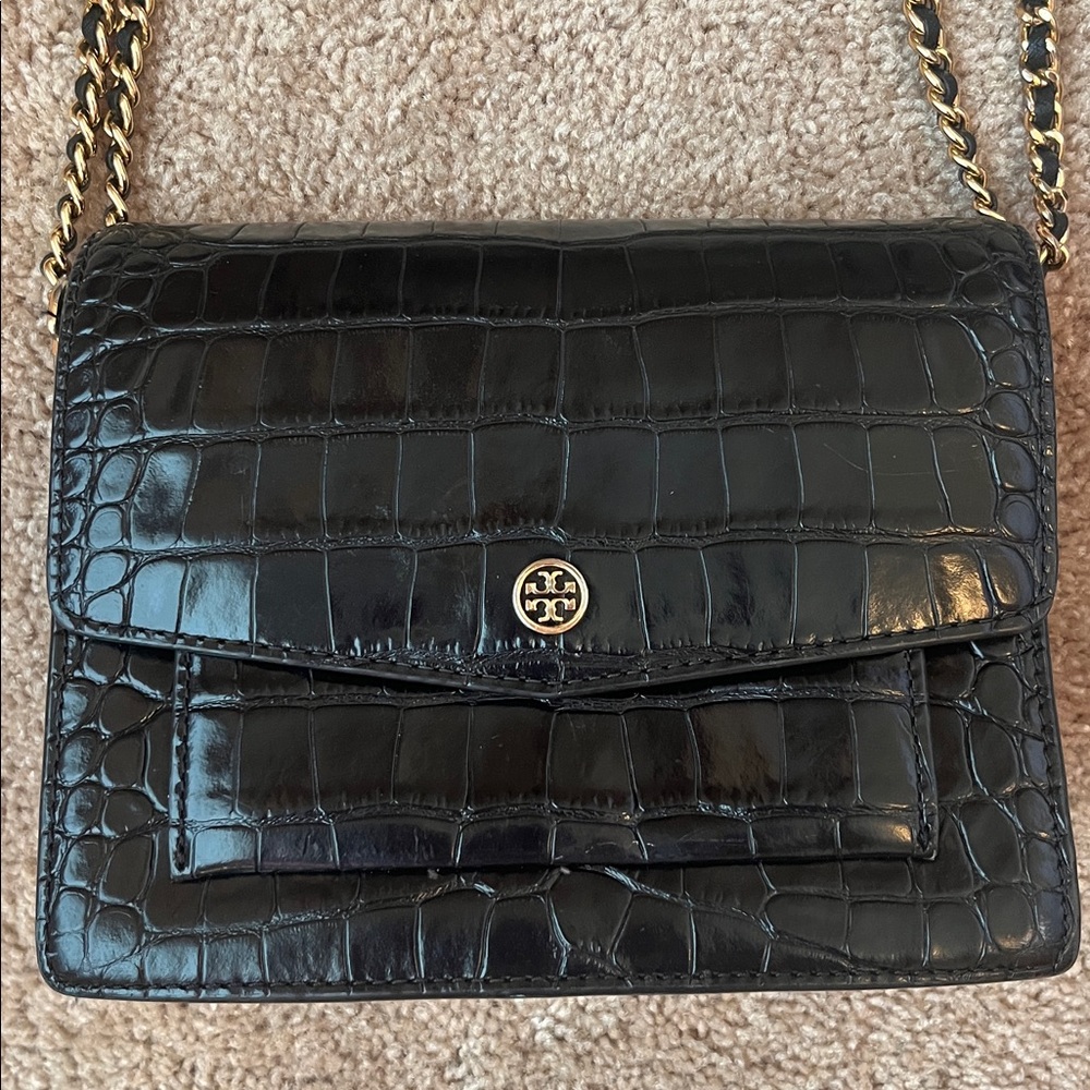 Tory Burch Croc Embossed Shoulder/Crossbody Purse - Picture 3 of 15